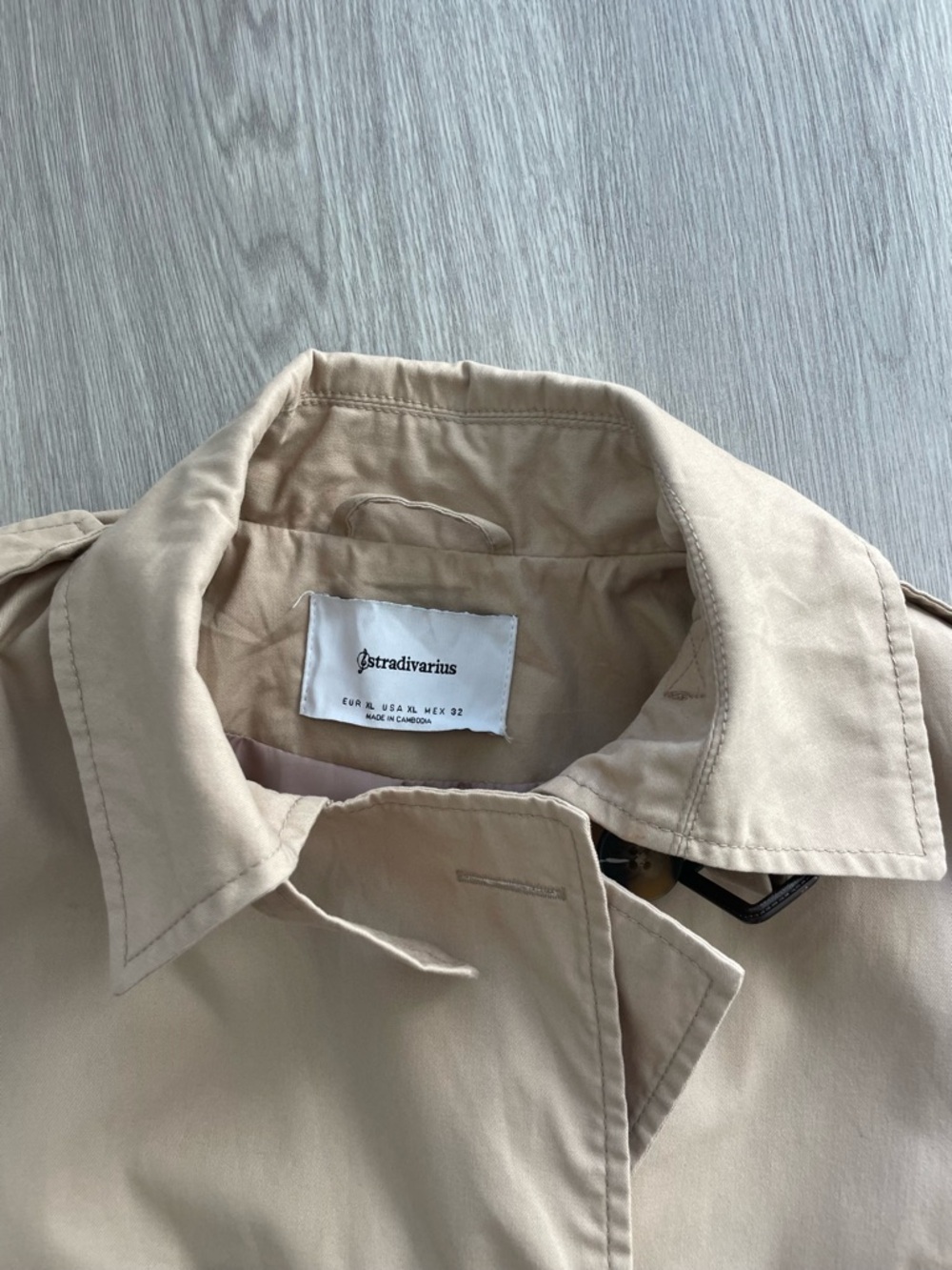 Stradivarius Beige Trench Coat - Size XL (Fits M/L) - Picture 7 of 11